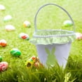 thumbnail image 3 of Cesta de conejo de Pascua, cesta de regalo para llevar, cesta de conejo, cesta con volantes para cazar Verde, 3 of 7