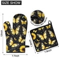 thumbnail image 6 of Butterflies Sunflowers Kitchen Oven Mitt and Pot Holder Sets 2 Pcs for Baking, Cooking and Grilling, Heat Resistant Up To 392 °F, 6 of 7