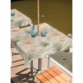 thumbnail image 2 of Outdoor Tablecloth with Umbrella Hole for Patio/Picnic/Party/Camping, Orange Sage Green Palm Leaves Waterproof Table Cloth Square Cover Washable, Farmhouse Summer Botanical (60"x 60"), 2 of 9