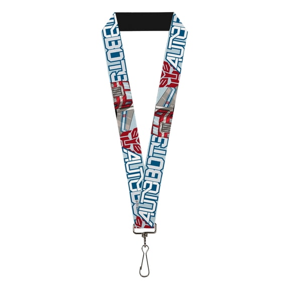 Transformers Lanyard, Transformers Autobots Optimus Prime Semi Truck Collage Blue, Elastic