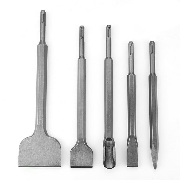 Broca de cincel, 5 piezas de diferentes tipos SDS Broca de cincel para martillo perforador SD Splus Chiselbit Características líderes de clase NikouMX herramienta