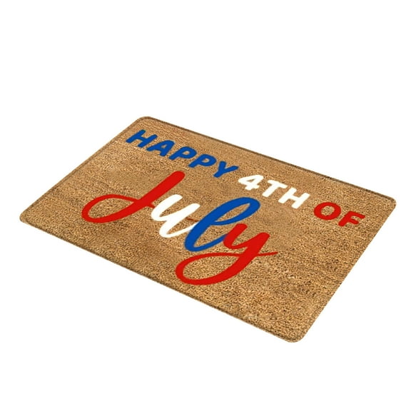 JoyMoreHome Patriotic 4th of July Door Mat Memorial Day Welcome Front Doormat Red White Blue Star Doormat Nonslip Washable Independence Day Mat for Porch Decor