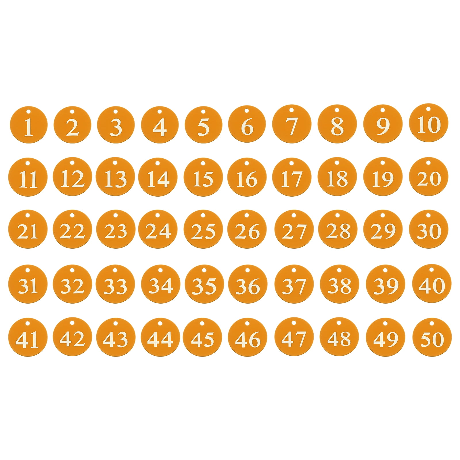 50PCS Number Tags 1-50, Number Key Tags Aluminum Numbered Tags Metal Key Tags Keychain with Key Rings for Organizer Field Sales Hangers Clothes Labels ID Tag, Gold