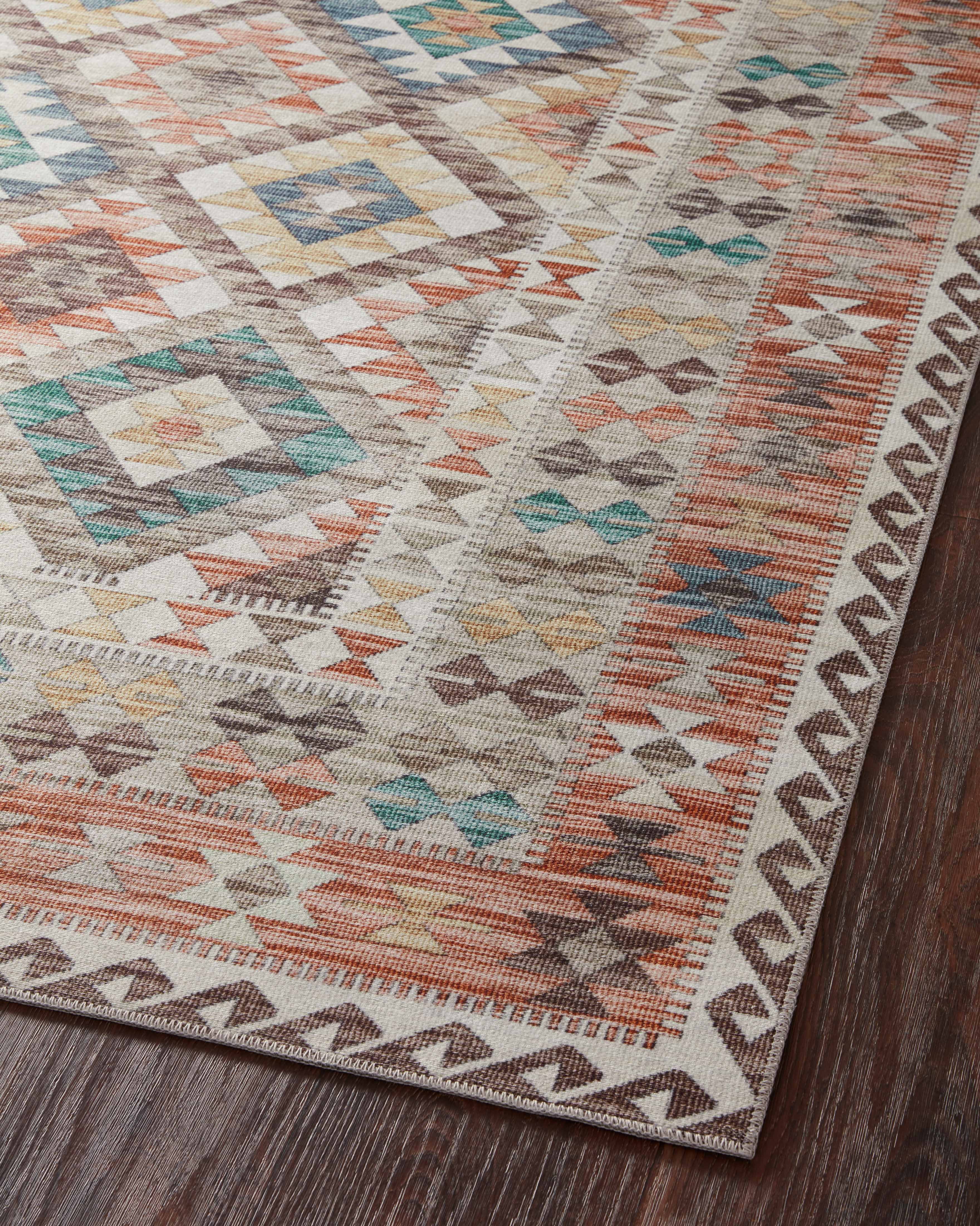 Turkish & Persian Kilim-Style Zion Ivory, Multi 18" x 18" Sample Area Rug