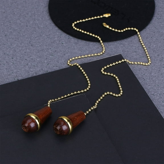 WORGEOUS  2 PCS Retro Chandelier Hanging Chain Ceiling Light Fixture with Pull Vintage Home Decor Brown