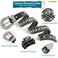 thumbnail image 6 of WHIPPY Women Men Rhinestone Studded Leather Belt, Western Cowgirl Cowboy Belt for Jeans Pants Dresses, 6 of 9