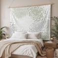 thumbnail image 3 of Sage Green White Large Tapestry for Bedroom Wall Hanging Tapestry, Abstract Grey Chrysanthemum Flower Ceiling Backdrop Tapestries Poster Blanket Wall Decor for Teens Room Living Room Dorm 85" x 90", 3 of 8