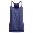 thumbnail image 4 of Lixiuxyad Basic Tank Tops For Women Casual Blouse For Women Workout Tank Tops Sleeveless Loose Fit Spaghetti Strap Yoga Racerback Sports Print Tank Blouse(Blue XL), 4 of 4