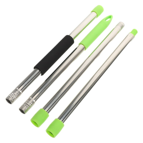 UPOUART 4Pcs Stainless Steel Broom Handle Replacement with Universal Fit and Extendable Pole in Green