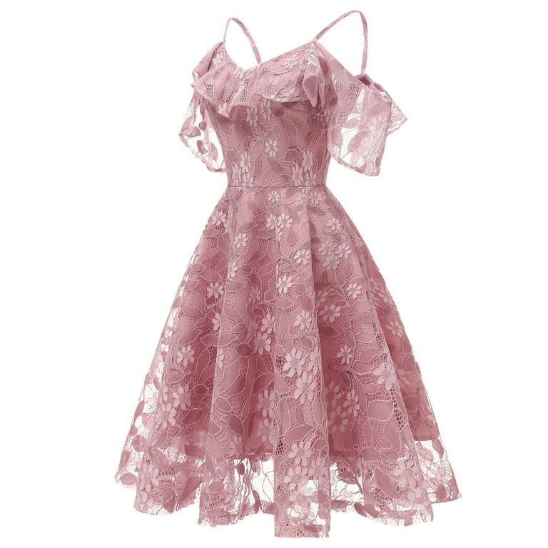YOTMKGDO Lace Top Vintage Lace Women Princess Dress Floral Swing Party tail  Aline Neckline Women Suits & Sets, Sizes S-XXL - Walmart.com