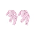 thumbnail image 2 of Loicainy Baby Toddler Girls Clothes Set 3 6 12 18 24 Months 2T 3T 4T 5T Cherry Print Long Sleeve T-shirt with Pants Fall Outfit, 2 of 9