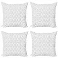 thumbnail image 1 of Ambesonne Alphabet Throw Pillow Cover 4 Pack, Random Simplistic Letters, 24", Dark Grey and White, 1 of 2