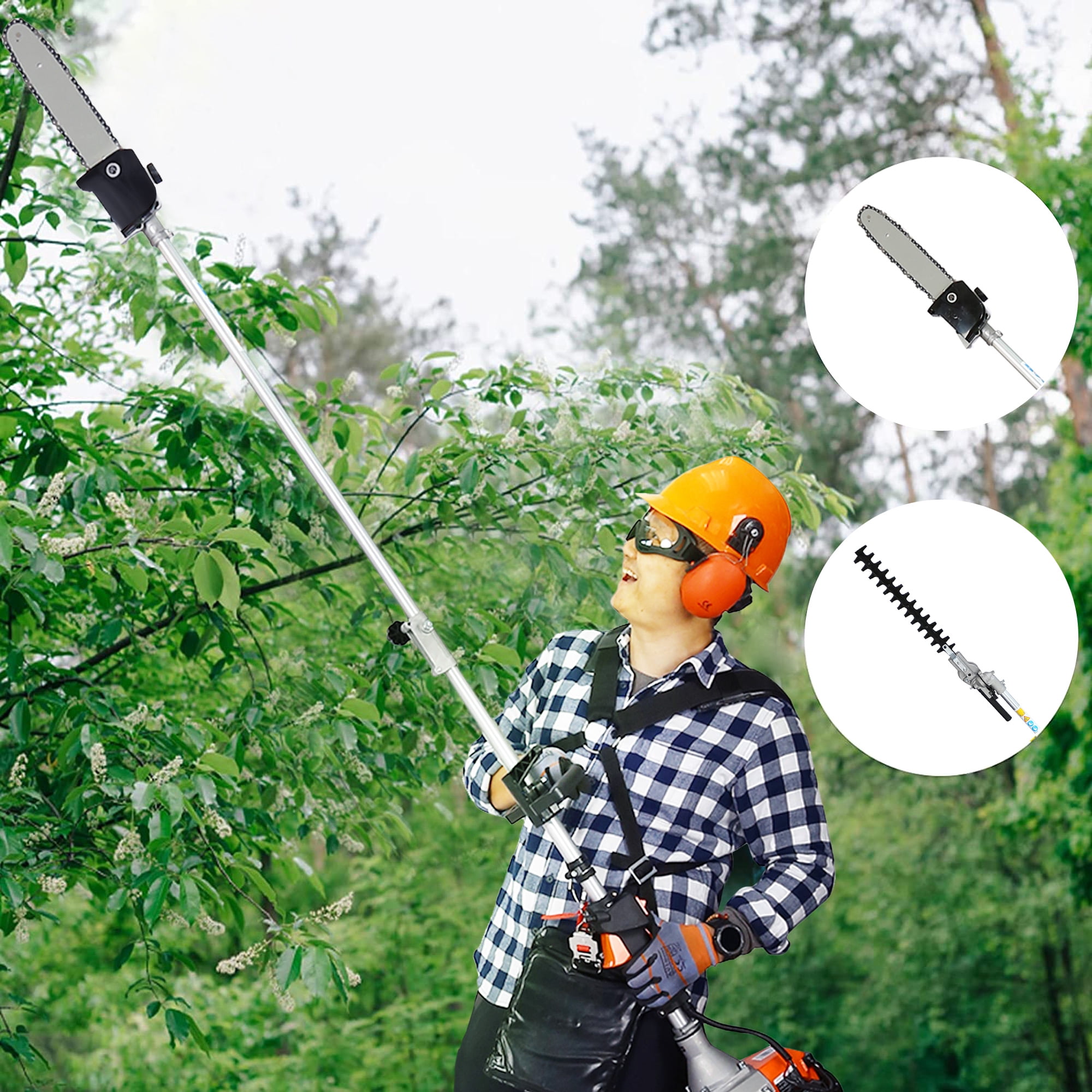 SYNGAR 4-in-1 Gas Trimmer, 52CC 2-Cycle, Grass/Hedge Trimmer