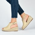 thumbnail image 3 of Journee Womens Crew Wedge Heel Espadrille Sandals, Widths Available, 3 of 10