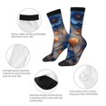 thumbnail image 4 of Honeii Elegant Blue Gold Blooms Print Adult Socks,Crew Socks,Casual Calf Socks,Daily Wear Socks for Men & Women, Perfect for Sports, Casual and Everyday Use, 4 of 6