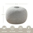 thumbnail image 2 of English Home Round Ottoman Pouf Footstool Knitted Pouffe Stool Seat Cushion Boho Home Decor Extra Seating Floor Cushion for Living Room, Bedroom, Indoor, Outdoor 37 x 50 cm Ottoman Grey, 2 of 6