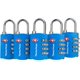thumbnail image 1 of Paquete De 5 Candados Para Equipaje Tsa Con Combinación De 4 Dígitos - Juego De Candados Resistentes Para Maletas Y Mochilas De Equipaje De Viaje - Azul, 1 of 1