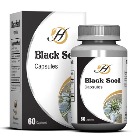 HERBOGANIC Black Seed Capsules 500mg 60 Capsules - 100% All Natural Black Seed Daily Supplement for Joint Support Immune Support Cognitive Support