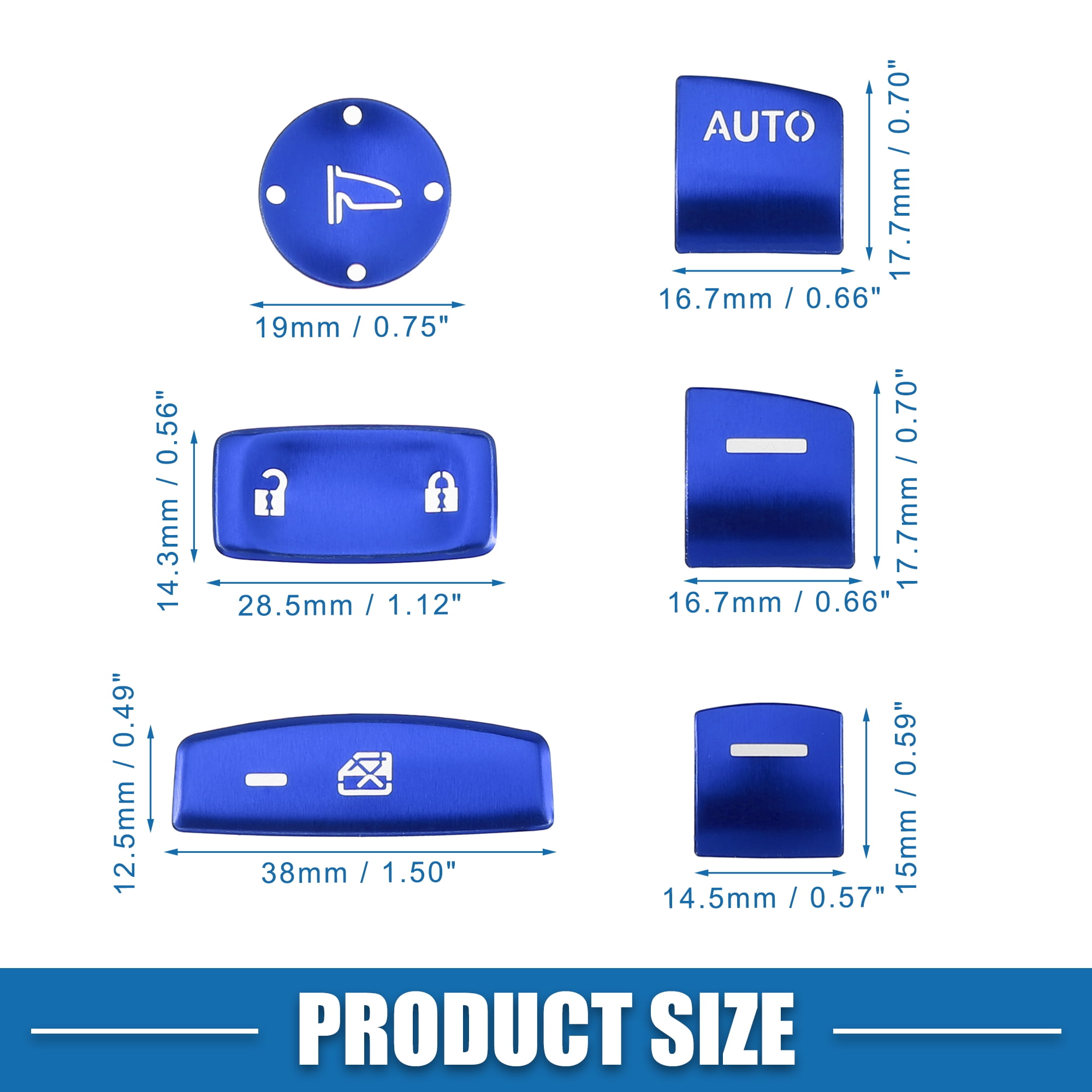 Unique Bargains Master Window Switch Cover for Honda Accord 2018-2022 Blue