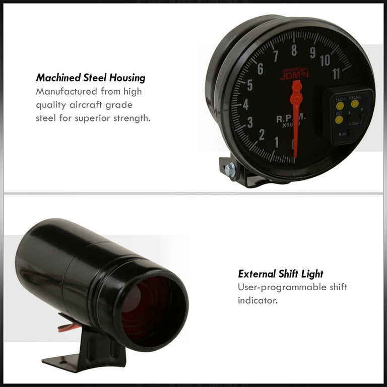 5'' Car Meter Tachometer Gauge Tacho Meter 7 Color LED Shift Light 0-11000  RPM