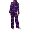thumbnail image 4 of Garronmavis Purple Bat Women's Long Sleeve Button Down Pajama Set 2-Piece Halloween Soft Comfy Sleepwear with Pockets Comfortable Lounge Set Nightshirt & Pants, 4 of 7
