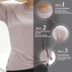 thumbnail image 3 of Hukapapa Camiseta de manga corta para mujer, secado rápido, atlético, para correr, entrenamiento, yoga, rendimiento, color morado, XL,, 3 of 6