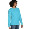 thumbnail image 4 of Hanes Pocket T-Shirt Long Sleeve Unisex Garment Dyed Tee Crewneck Cotton, 4 of 4