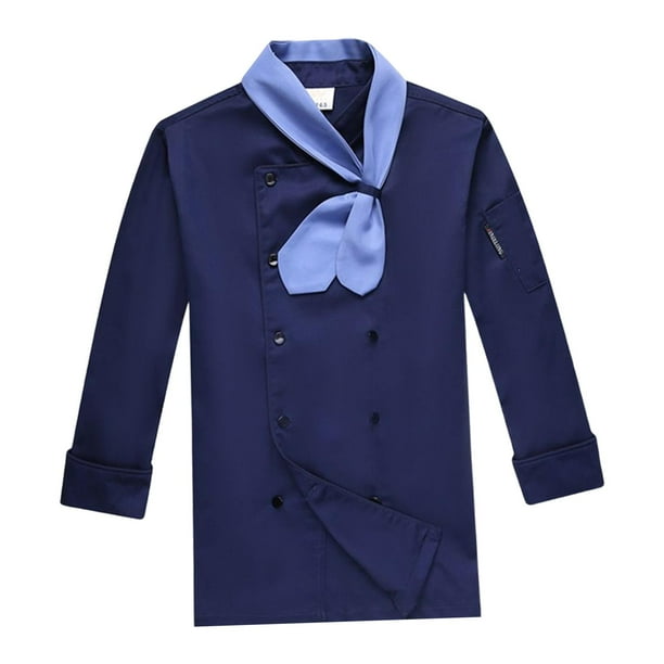 Navy blue chef coat sale