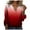 Red, variant on HAiming Womens V Neck 3/4 Sleeve T-Shirts Trendy Gradient Color Casual Basic Tops Summer Loose Pullover Tees Blouses