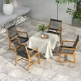 thumbnail image 3 of Gymax Patio 4PCS Acacia Wood Dining Chairs All-Weather Rope Woven Armchairs Outdoor, 3 of 9