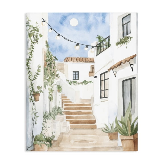 Stupell Industries Coastal Cozy Street Architecture Canvas Art, 16 x 20, by Svetlana Aleynikova
