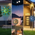 thumbnail image 4 of Solar Wind Spinner, Waterproof Outdoor Metal Wind Sculpture for Patio, Lawn & Garden Decor (Square Spinner), 4 of 7