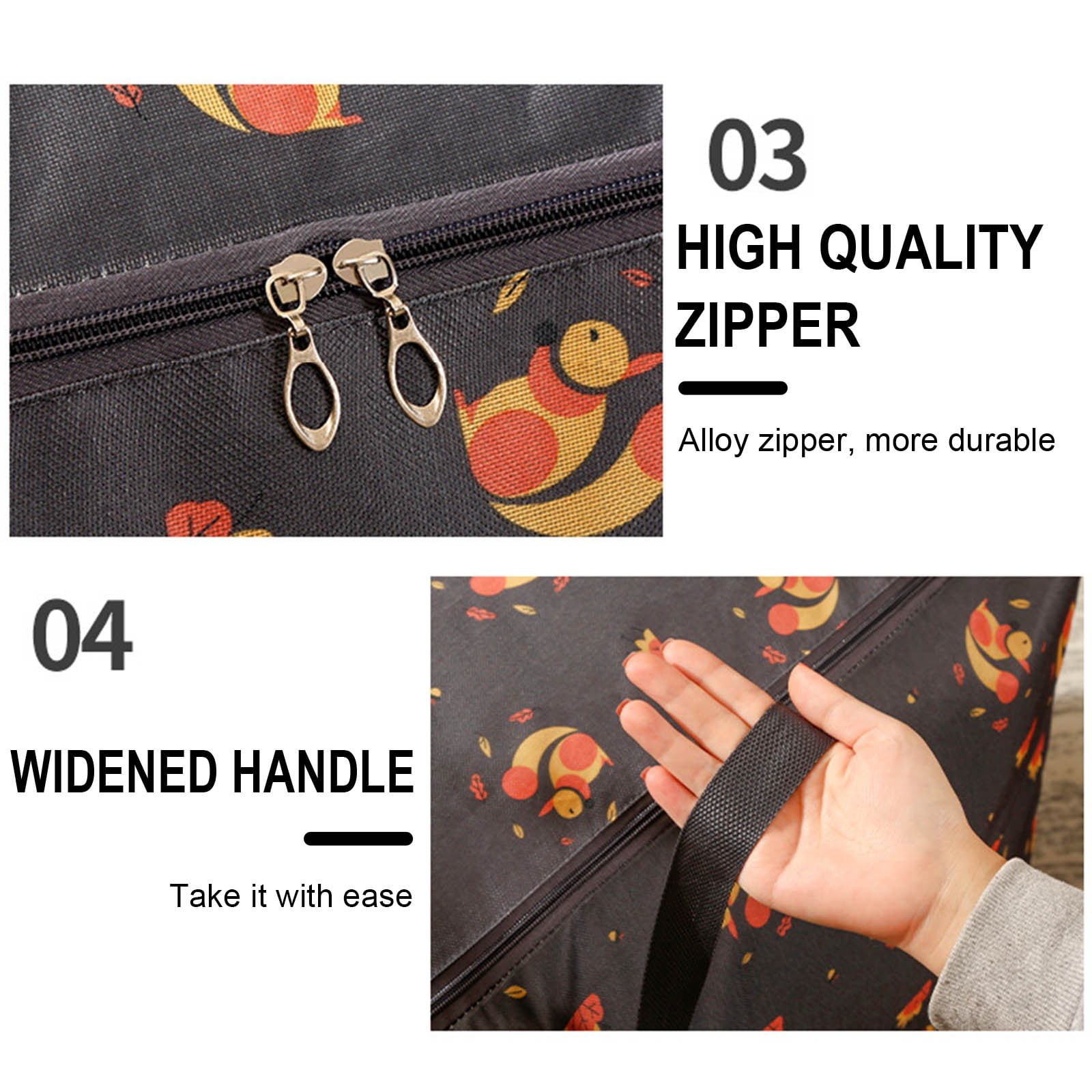 Grand Sac En Tissu Lot De 2 Sacs De Rangement XXL 180 Litres - Tissu Oxford 600D Imperméable - Pour Déménagement, Couettes, Vêtements