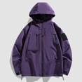 thumbnail image 3 of Rain Jackets for Men 2025 Windproof Waterproof Outdoor Zip Up Hooded Jacket with Pockets Outerwear Coat Hoodie, 3 of 4