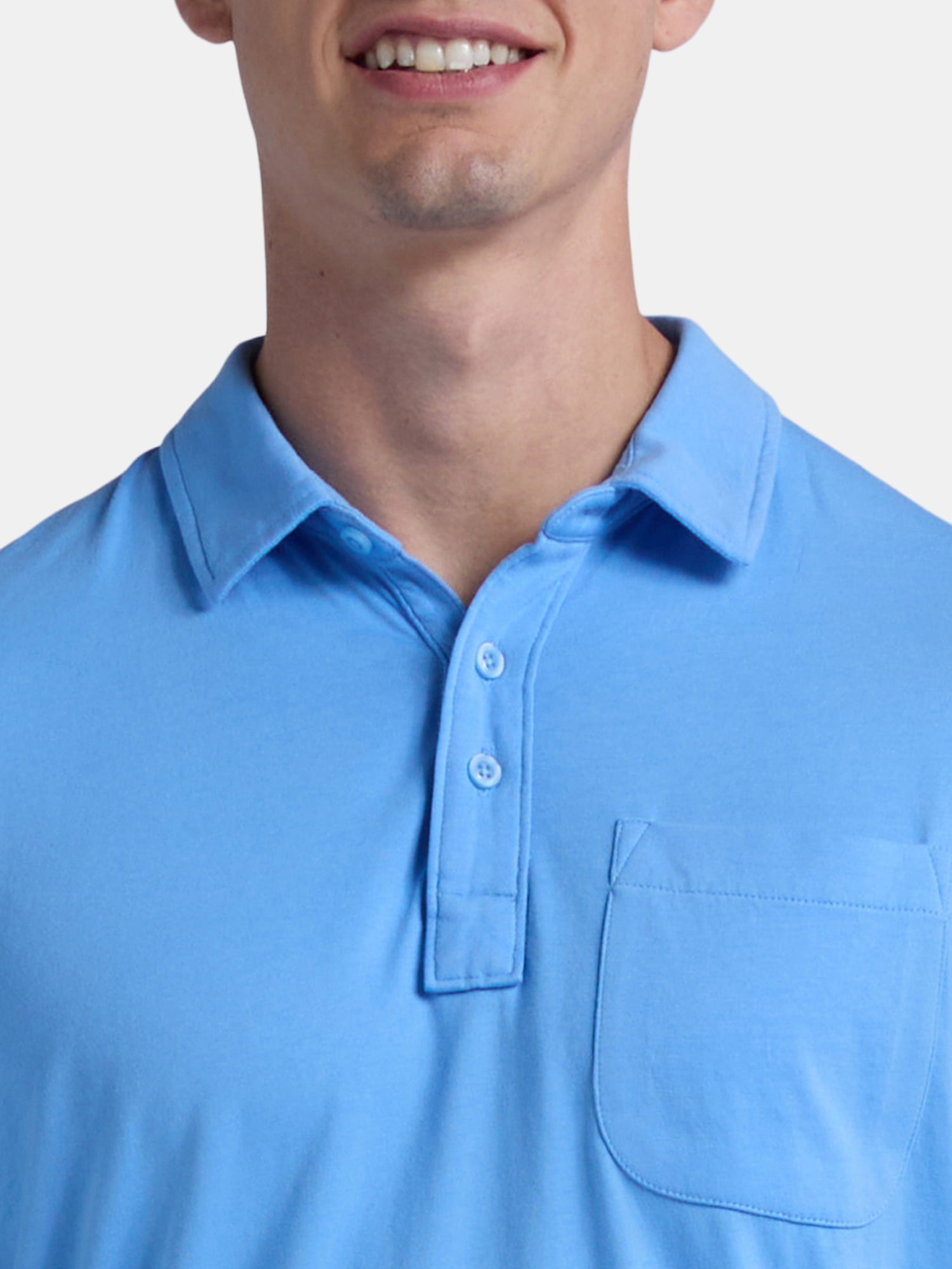 George Men's & Big Men's 2-Pack Short Sleeve Jersey Polo with Pocket, Sizes S-3XL