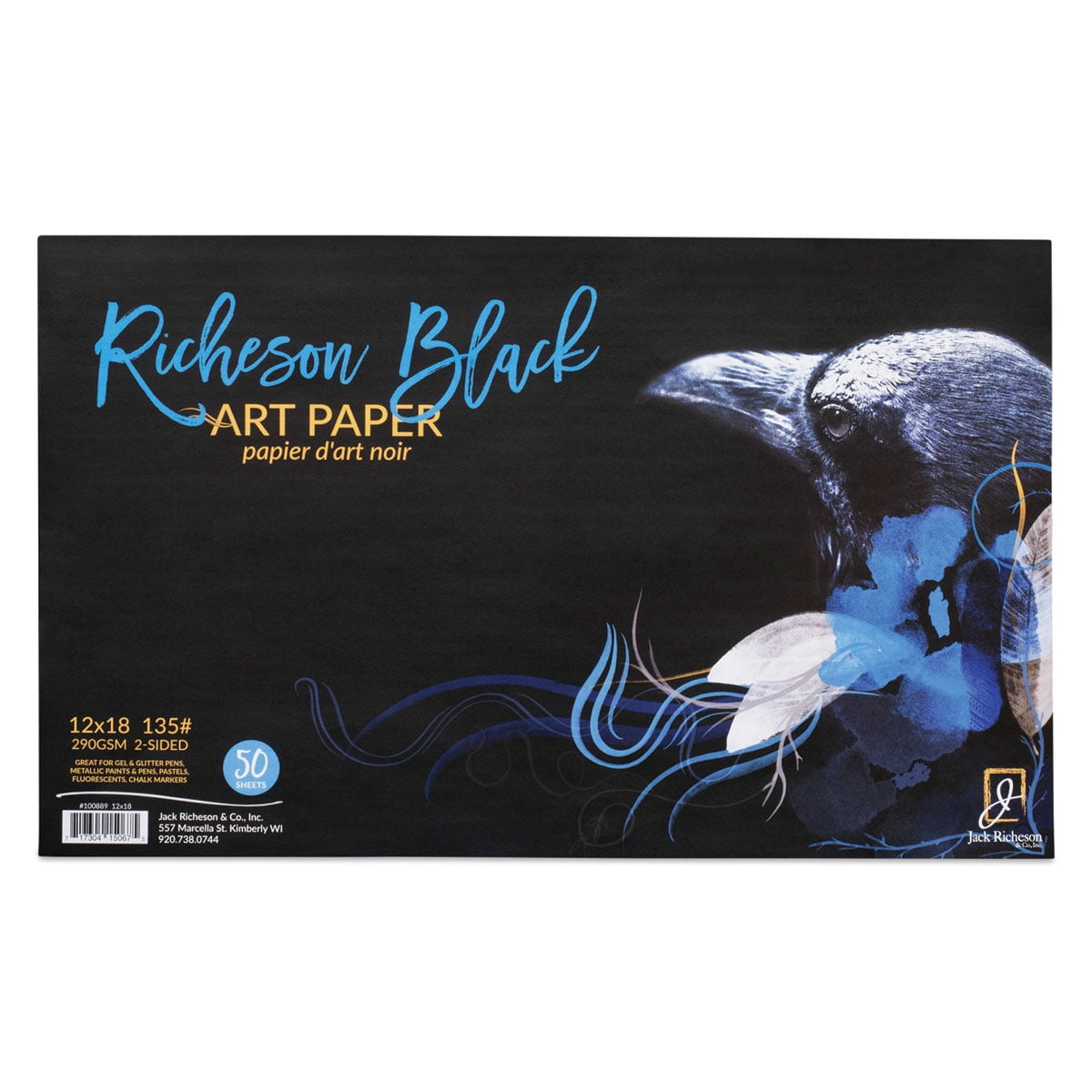 Richeson Black Art Paper Bulk Pack - 12" x 18", 50 Sheets