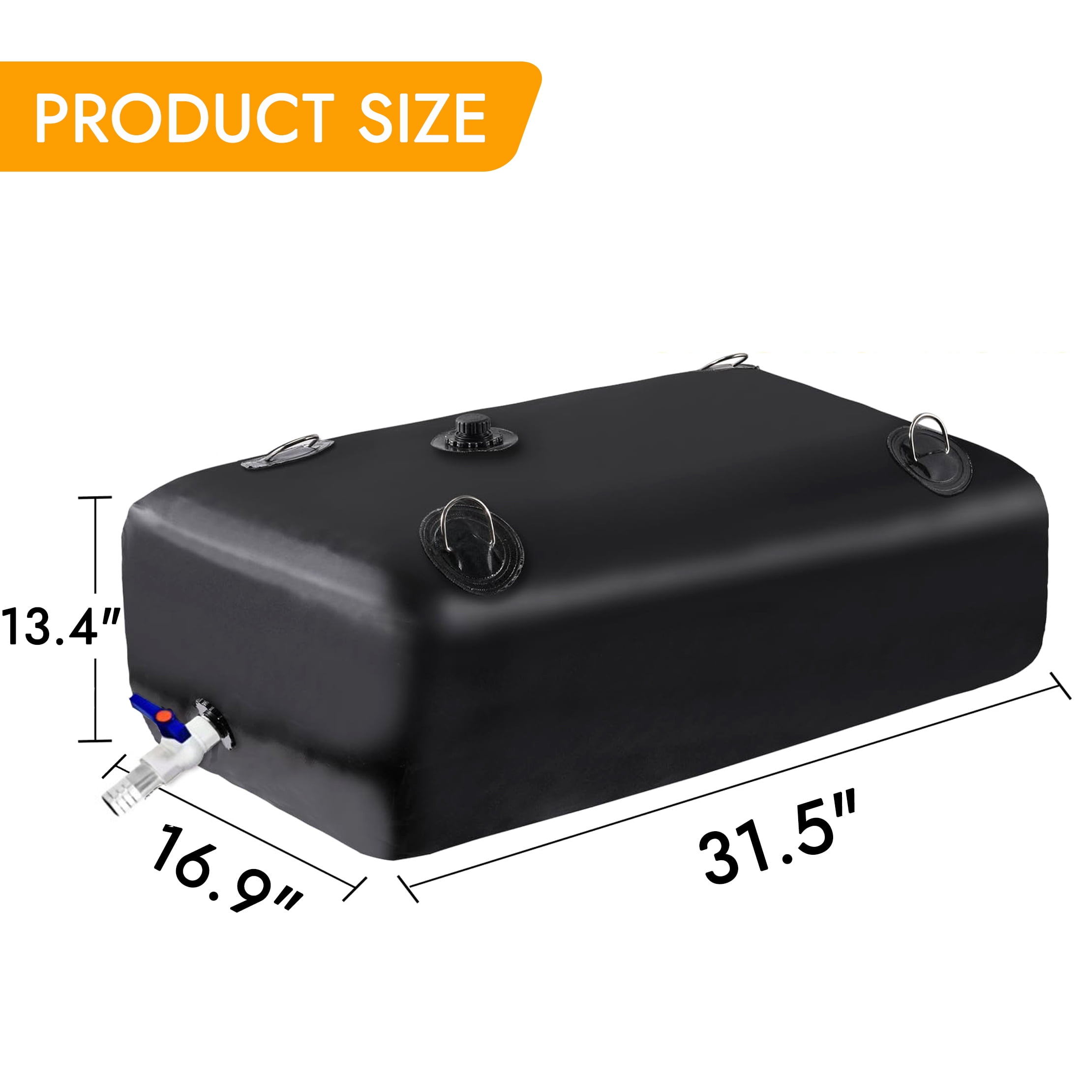 Hyindoor 29Gallon/110L Water Storage Bladder, Foldable Portable RV Tank for Garden Yard Outdoor Camping Emergency Water Storage (Black)