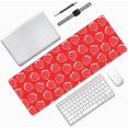 thumbnail image 2 of Red Strawberries Seamless Laptop Mouse Pad 31.5x11.8 inch NonSlip Large Keyboard Rubber Writing Table Mat with Stitched Edges, Perfect for Office and Home, Add a Sweet Touch, 2 of 6
