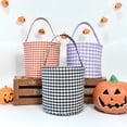 thumbnail image 5 of Halloween Basket, Trick or Treat Basket, Cute Plaid Candy Bucket, Small Baskets Barrel, Jack O Lantern Bags, 5 of 12