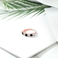 thumbnail image 4 of Gem Stone King 18K Rose Gold Plated Silver Black Onyx Ring Set with Moissanite (1.03 Cttw), 4 of 4