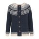 thumbnail image 4 of Suéter de cuello redondo para mujer, blusa informal holgada, suéter de estilo étnico de manga larga para mujer, cárdigan con cuello abotonado, blusa para mujer, 4 of 6