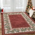 thumbnail image 6 of Christmas Area Rug 10' x 13', Washable  Bordered Rugs Christmas Decorative Rug Xmas Throw Carpet, Non Slip Holiday Rug for Entryway Bedroom Living Room, Red, 6 of 8