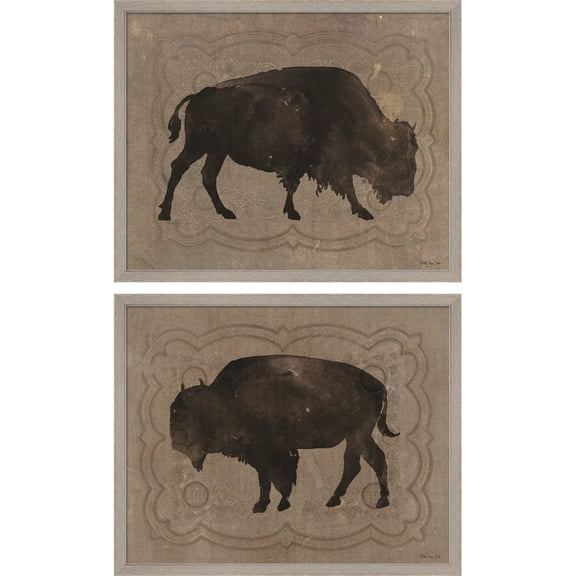 Great Art Now Buffalo Impression by Stellar Design Studio, 2 Piece Framed Art Set Each 21"W x 17"H