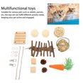 thumbnail image 4 of Rabbit Toys Set, Easy To Clean Teeth Grinding Pine Hamster Chew Toys Set Safe Interactive Multifunctional  for Garden for Balcony, 4 of 7