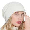 thumbnail image 1 of Trayknick Beanie Hat Solid Color Adjustable Autumn Winter Plush Lining Windproof Hat Scarf for Outdoor, 1 of 13