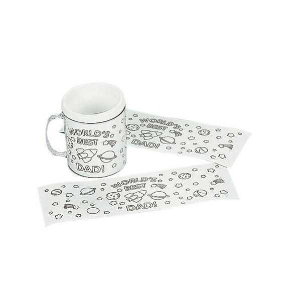 Color Your Own World'S Best Dad Artist Mugs - Craft Kits - 12 Pieces