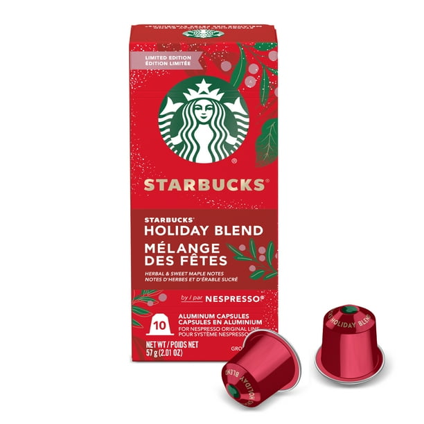 starbucks by nespresso medium roast holiday blend coffee