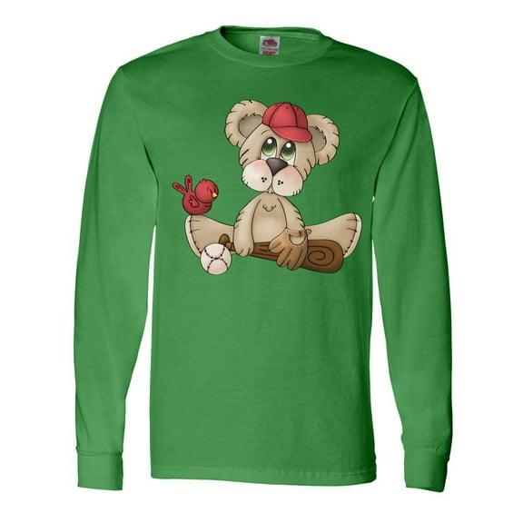 Inktastic Baseball Teddy Bear Long Sleeve T-Shirt