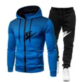 thumbnail image 5 of Nuevos conjuntos de Otoño Invierno de alta calidad para hombre, Sudadera con capucha y pantalones con cremallera, chándal informal, ropa deportiva masculina, ropa cálida, traje de sudor, 5 of 5