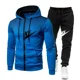 thumbnail image 5 of Nuevos conjuntos de Otoño Invierno de alta calidad para hombre, Sudadera con capucha y pantalones con cremallera, chándal informal, ropa deportiva masculina, ropa cálida, traje de sudor, 5 of 5